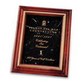 Cherry Small Black Marble Wood Frame Plaque